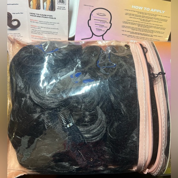 Chloe Black Brown Extensions 18" half up half down with loose spiral waves - Picture 4 of 6